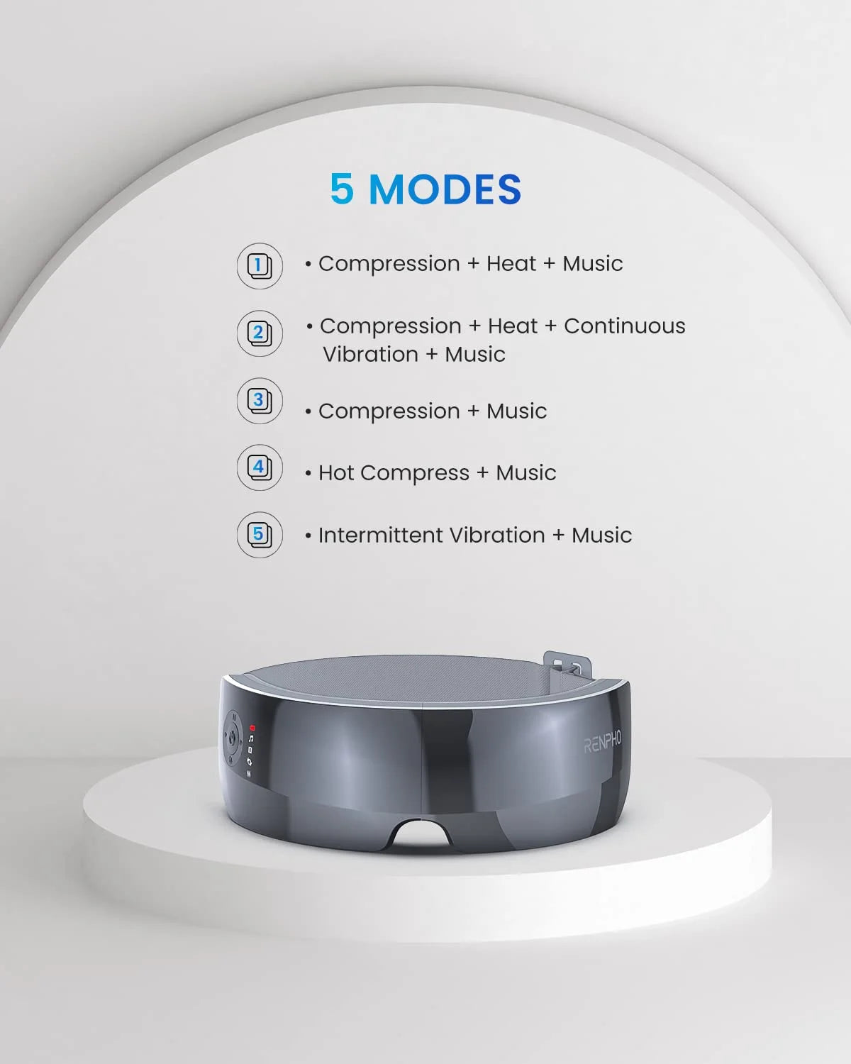 Heated Eye Massager Ture View Adaptive Temple Massage for Eye Relax, Improve Eye Blood Circulation