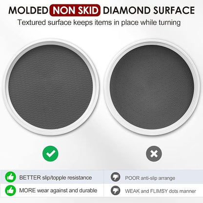 Lazy Susan Organizer – 10" Non-Skid Turntable Rack, Set of 4