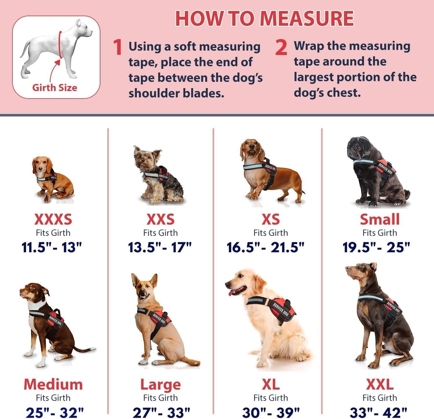 Emotional Support Vest Harness - Durable and Adjustable Dog Vest with Reflective Straps, Removable Patches, Handle & D-Ring, Travel and Daily Use, Small 19.5-25" - Bright Red