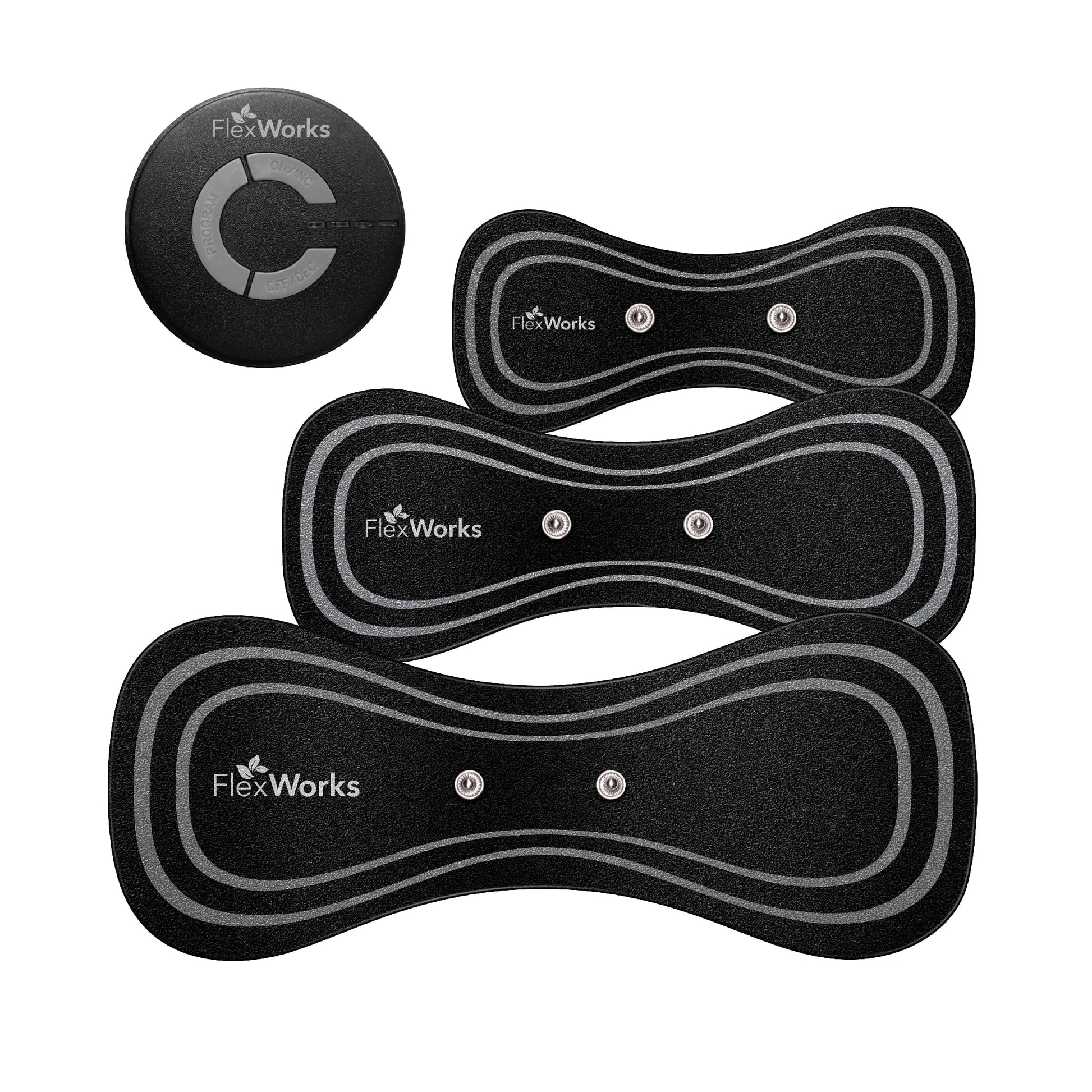 Electro Pulse Wireless Massager with 3 Pack of Reusable Self-Adhesive Gel Pads, Black