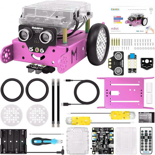 Mbot Pink STEM Coding Robotics Toy Kit for Girls & Kids Ages 8-12 | Arduino & Scratch Coding, Remote Control Building Toys, Educational STEM Robotics Kit, Toy Gift for Girls Ages 8+