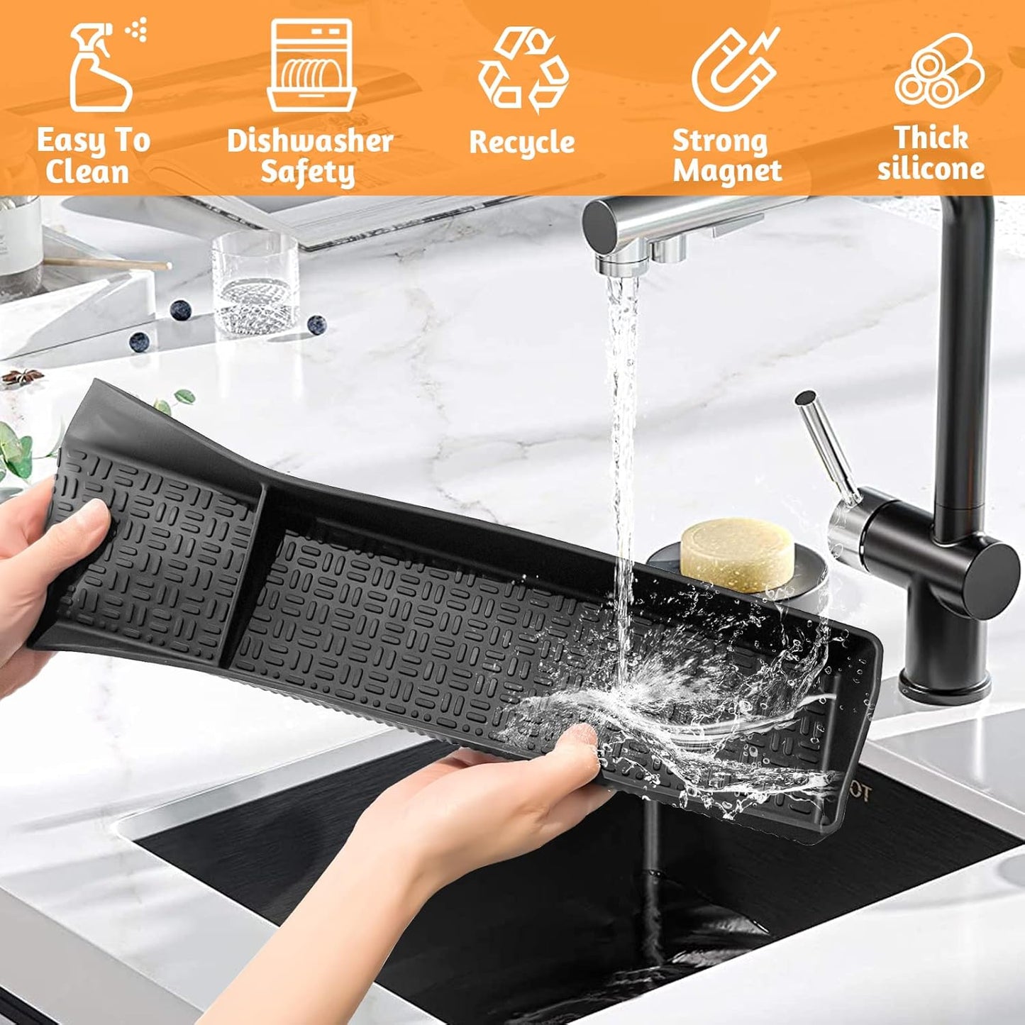 Magnetic Stove Top Shelf, over the Stove Shelf Spice Rack & Spice Organizer – 30" Heat Resistant Silicone Stove Shelf, No Drill Kitchen Storage Organizer for Gas/Electric Stoves & Small Kitchens