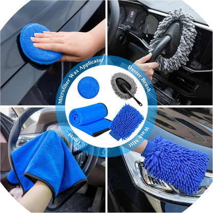 37-Piece Car Detailing Brush Set – Auto Detailing Kit with Drill Brushes