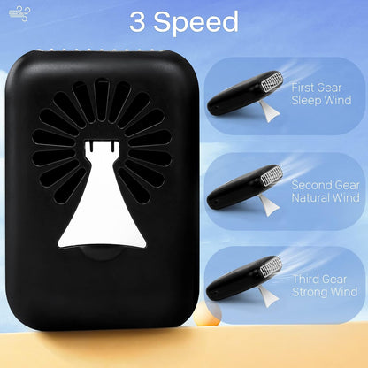 Portable Eyelash Mini Fan Dryer - Handheld USB Rechargeable with 3 Speed Settings for Eyelash Extensions (Black)