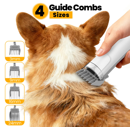 Dog Grooming Vacuum Kit – 5-in-1 Pet Grooming Tools with Low Noise Clippers